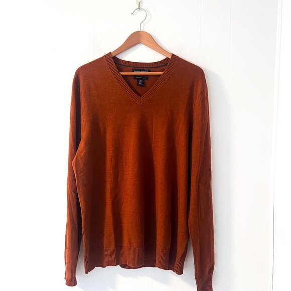 Banana Republic extra fine merino wool V-neck sweater size L Tall - Picture 2 of 8